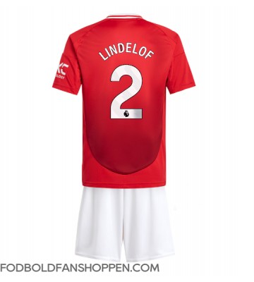 Manchester United Victor Lindelof #2 Hjemmebanetrøje Børn 2024-25 Kortærmet (+ Korte bukser)